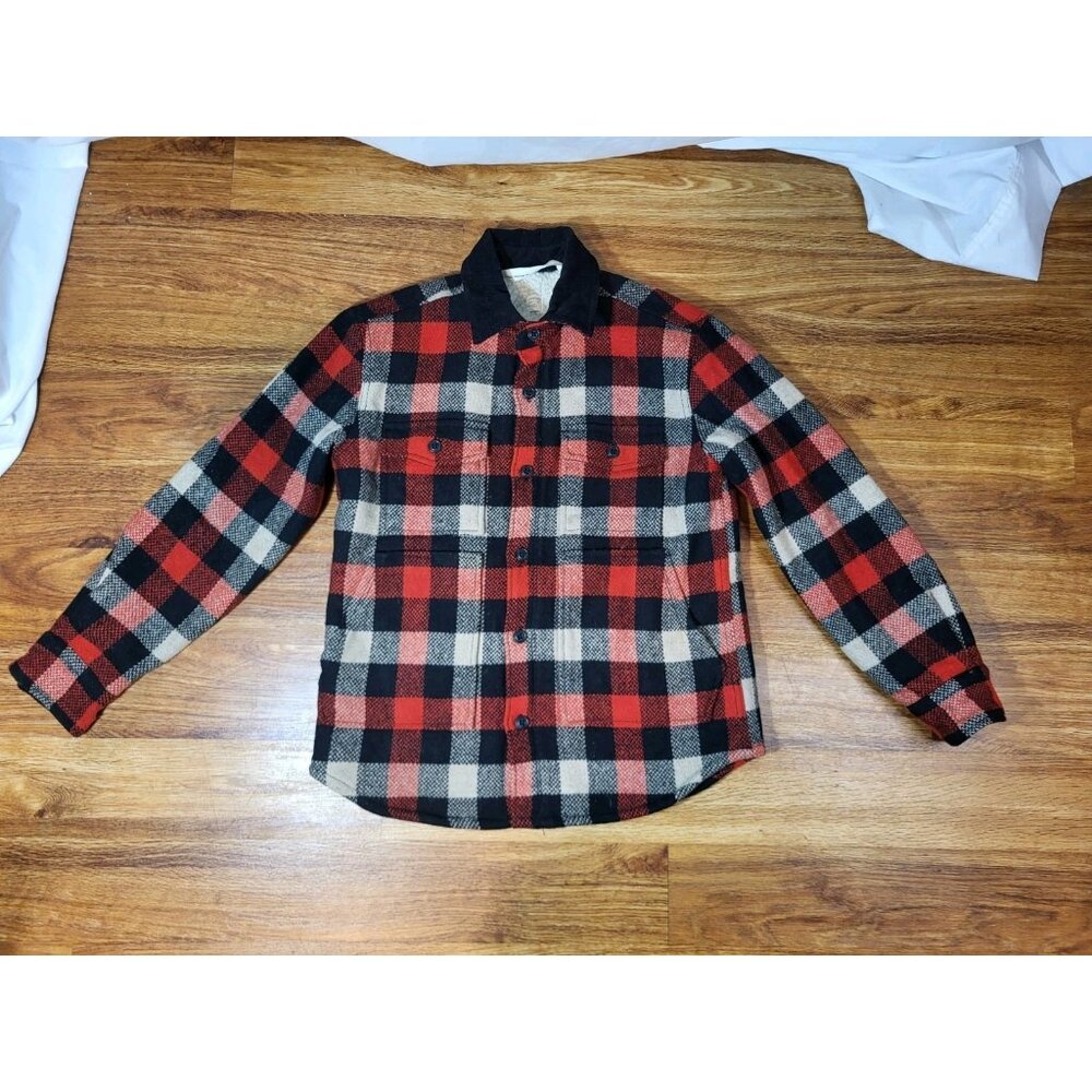 Crewcuts Boys Size 12‎ Sherpa Lined Wool Blend Plaid Button Down Shacket